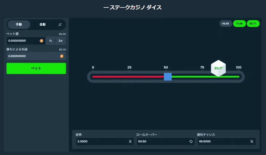 ステークカジノ ダイス